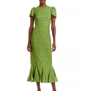RHODE Lulani Floral Ruffled Midi Dress